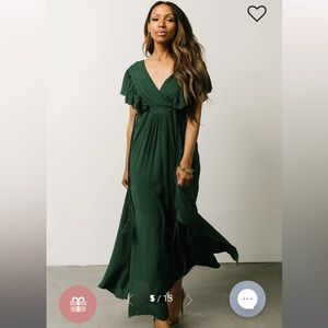 NWT Baltic Born maxi dress. Dark green size Small